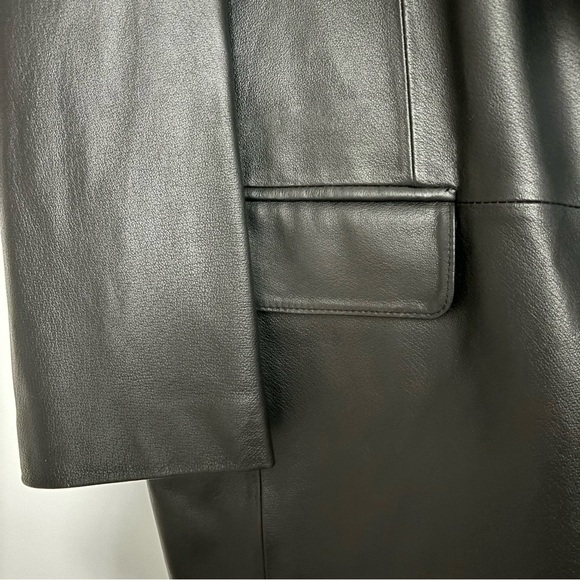 J. Ferrar Lambskin Black Leather 3 Buttons Men’s Sports Coat Size Large - Picture 13 of 16